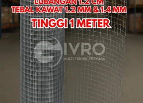 Kawat Ram Mesh Kotak Tebal 12mm Tinggi 1 meter Lubangan 12cm