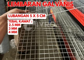 Kawat Ram Mesh Lembaran Kotak Lubangan 5x5cm Tebal Kawat 25mm  3mm dan 4mm