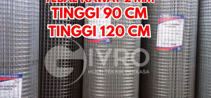 Kawat Ram Mesh Kotak Tebal 2mm Tinggi 120cm Lubangan 2.5cm